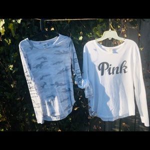 Victoria Secret PINK Logo sleeve Camo top